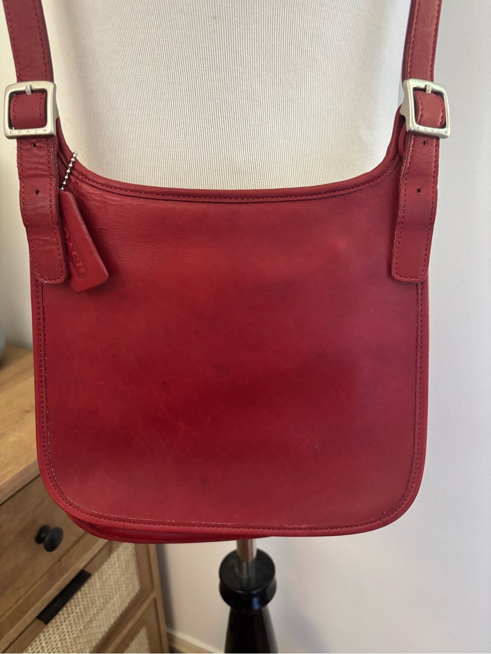 Vintage Coach Slim Legacy Flap Saddle Bag from 2000.